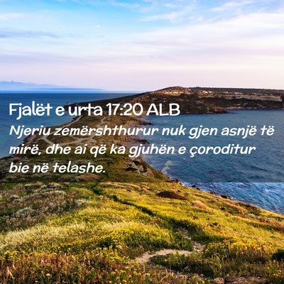 Picture 02 - Fjalët e urta 17:20 ALB - Njeriu zemërshthurur nuk gjen asnjë të mirë, - Bible Verse Picture