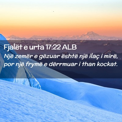 Picture 02 - Fjalët e urta 17:22 ALB - Një zemër e gëzuar është një ilaç i mirë, - Bible Verse Picture
