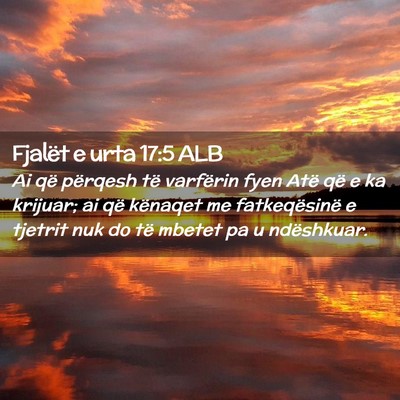 Picture 02 - Fjalët e urta 17:5 ALB - Ai që përqesh të varfërin fyen Atë që e ka - Bible Verse Picture