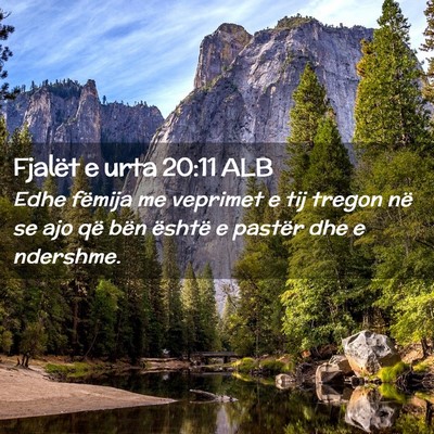 Picture 02 - Fjalët e urta 20:11 ALB - Edhe fëmija me veprimet e tij tregon në se ajo - Bible Verse Picture