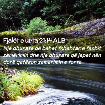 Picture 02 - Fjalët e urta 21:14 ALB - Një dhuratë që bëhet fshehtas e fashit - Bible Verse Picture