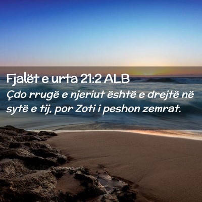 Picture 02 - Fjalët e urta 21:2 ALB - Çdo rrugë e njeriut është e drejtë në sytë - Bible Verse Picture