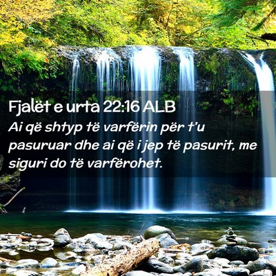 Picture 02 - Fjalët e urta 22:16 ALB - Ai që shtyp të varfërin për t’u pasuruar - Bible Verse Picture