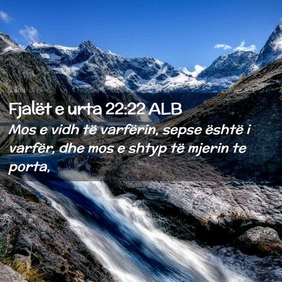 Picture 02 - Fjalët e urta 22:22 ALB - Mos e vidh të varfërin, sepse është i - Bible Verse Picture