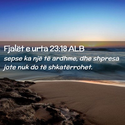 Picture 02 - Fjalët e urta 23:18 ALB - sepse ka një të ardhme, dhe shpresa jote nuk do - Bible Verse Picture