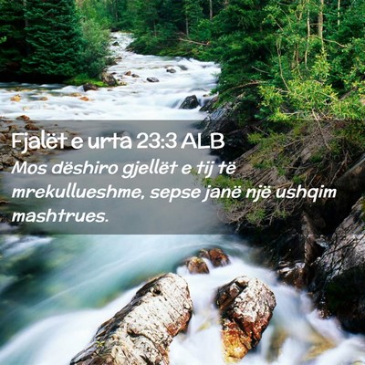 Picture 02 - Fjalët e urta 23:3 ALB - Mos dëshiro gjellët e tij të mrekullueshme, - Bible Verse Picture
