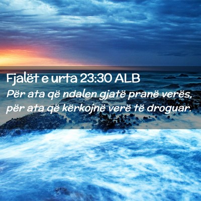 Picture 02 - Fjalët e urta 23:30 ALB - Për ata që ndalen gjatë pranë verës, për - Bible Verse Picture