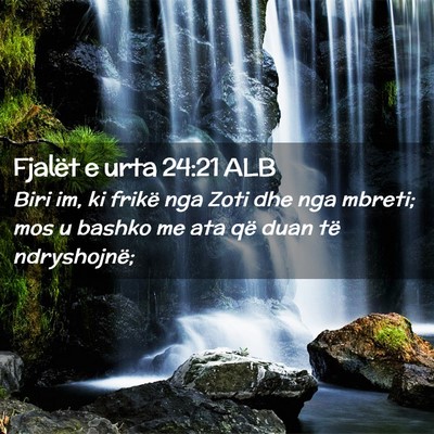 Picture 02 - Fjalët e urta 24:21 ALB - Biri im, ki frikë nga Zoti dhe nga mbreti; mos u - Bible Verse Picture