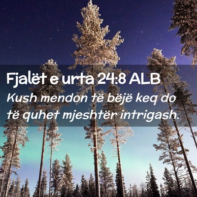 Picture 02 - Fjalët e urta 24:8 ALB - Kush mendon të bëjë keq do të quhet mjeshtër - Bible Verse Picture
