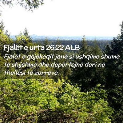 Picture 02 - Fjalët e urta 26:22 ALB - Fjalët e gojëkeqit janë si ushqime shumë të - Bible Verse Picture