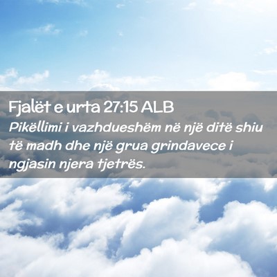Picture 02 - Fjalët e urta 27:15 ALB - Pikëllimi i vazhdueshëm në një ditë shiu të - Bible Verse Picture
