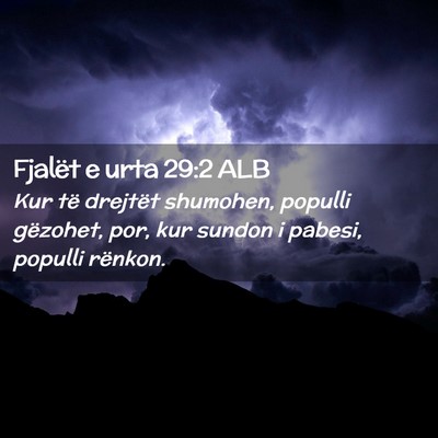 Picture 02 - Fjalët e urta 29:2 ALB - Kur të drejtët shumohen, populli gëzohet, por, - Bible Verse Picture
