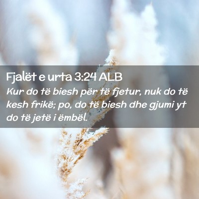 Picture 02 - Fjalët e urta 3:24 ALB - Kur do të biesh për të fjetur, nuk do të kesh - Bible Verse Picture