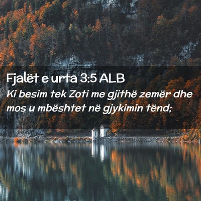 Picture 02 - Fjalët e urta 3:5 ALB - Ki besim tek Zoti me gjithë zemër dhe mos u - Bible Verse Picture