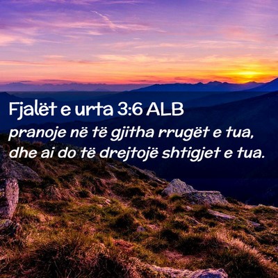 Picture 02 - Fjalët e urta 3:6 ALB - pranoje në të gjitha rrugët e tua, dhe ai do - Bible Verse Picture