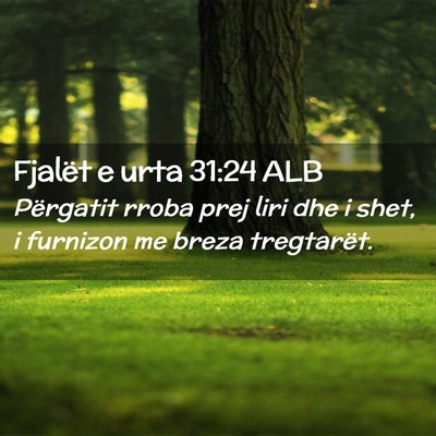 Picture 02 - Fjalët e urta 31:24 ALB - Përgatit rroba prej liri dhe i shet, i furnizon - Bible Verse Picture