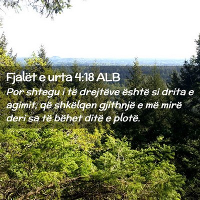 Picture 02 - Fjalët e urta 4:18 ALB - Por shtegu i të drejtëve është si drita e - Bible Verse Picture