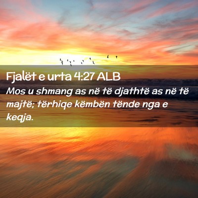 Picture 02 - Fjalët e urta 4:27 ALB - Mos u shmang as në të djathtë as në të - Bible Verse Picture