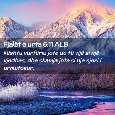 Picture 02 - Fjalët e urta 6:11 ALB - kështu varfëria jote do të vijë si një - Bible Verse Picture