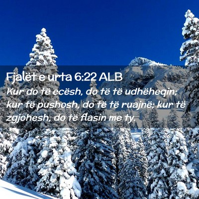 Picture 02 - Fjalët e urta 6:22 ALB - Kur do të ecësh, do të të udhëheqin; kur të - Bible Verse Picture