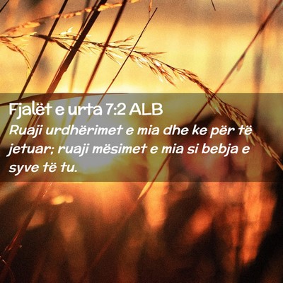 Picture 02 - Fjalët e urta 7:2 ALB - Ruaji urdhërimet e mia dhe ke për të jetuar; - Bible Verse Picture
