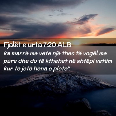 Picture 02 - Fjalët e urta 7:20 ALB - ka marrë me vete një thes të vogël me pare - Bible Verse Picture