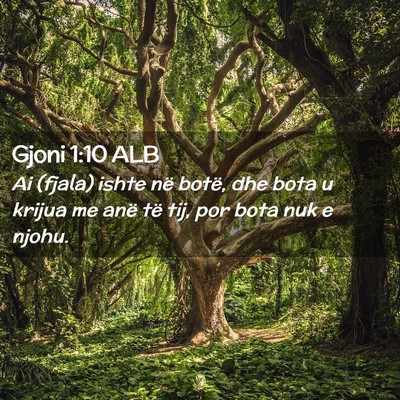 Picture 02 - Gjoni 1:10 ALB - Ai (fjala) ishte në botë, dhe bota u krijua me - Bible Verse Picture