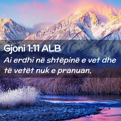 Picture 02 - Gjoni 1:11 ALB - Ai erdhi në shtëpinë e vet dhe të vetët nuk - Bible Verse Picture