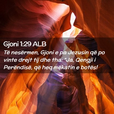 Picture 02 - Gjoni 1:29 ALB - Të nesërmen, Gjoni e pa Jezusin që po vinte - Bible Verse Picture