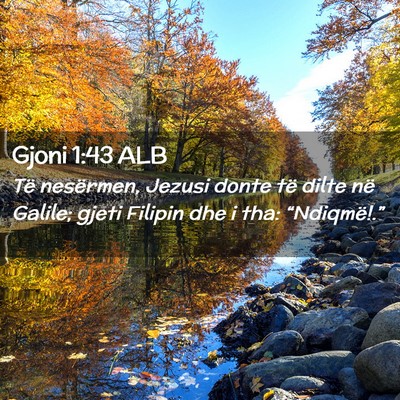 Picture 02 - Gjoni 1:43 ALB - Të nesërmen, Jezusi donte të dilte në Galile; - Bible Verse Picture