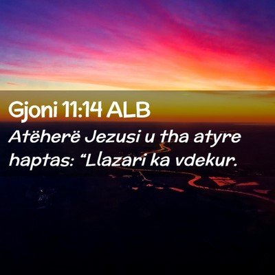 Picture 02 - Gjoni 11:14 ALB - Atëherë Jezusi u tha atyre haptas: “Llazari - Bible Verse Picture
