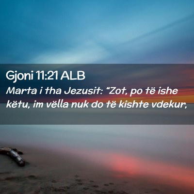 Picture 02 - Gjoni 11:21 ALB - Marta i tha Jezusit: “Zot, po të ishe këtu, - Bible Verse Picture