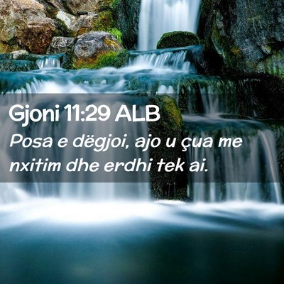 Picture 02 - Gjoni 11:29 ALB - Posa e dëgjoi, ajo u çua me nxitim dhe erdhi - Bible Verse Picture
