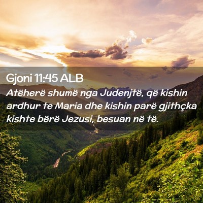 Picture 02 - Gjoni 11:45 ALB - Atëherë shumë nga Judenjtë, që kishin ardhur - Bible Verse Picture