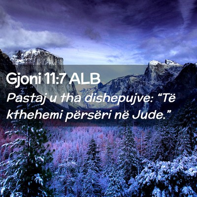 Picture 02 - Gjoni 11:7 ALB - Pastaj u tha dishepujve: “Të kthehemi - Bible Verse Picture