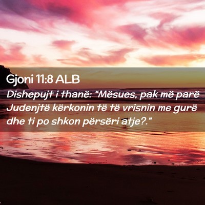 Picture 02 - Gjoni 11:8 ALB - Dishepujt i thanë: “Mësues, pak më parë - Bible Verse Picture