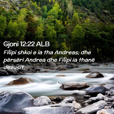 Picture 02 - Gjoni 12:22 ALB - Filipi shkoi e ia tha Andreas; dhe përsëri - Bible Verse Picture