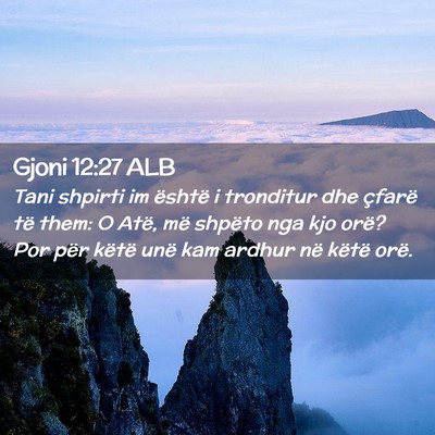 Picture 02 - Gjoni 12:27 ALB - Tani shpirti im është i tronditur dhe çfarë - Bible Verse Picture