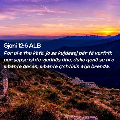 Picture 02 - Gjoni 12:6 ALB - Por ai e tha këtë, jo se kujdesej për të - Bible Verse Picture