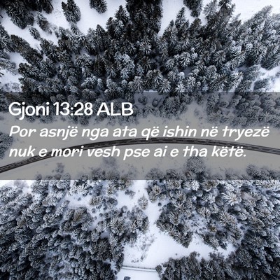Picture 02 - Gjoni 13:28 ALB - Por asnjë nga ata që ishin në tryezë nuk e - Bible Verse Picture