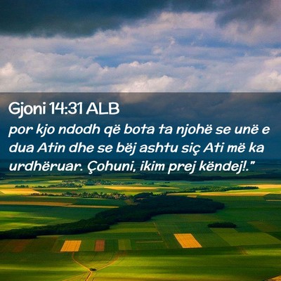 Picture 02 - Gjoni 14:31 ALB - por kjo ndodh që bota ta njohë se unë e dua - Bible Verse Picture