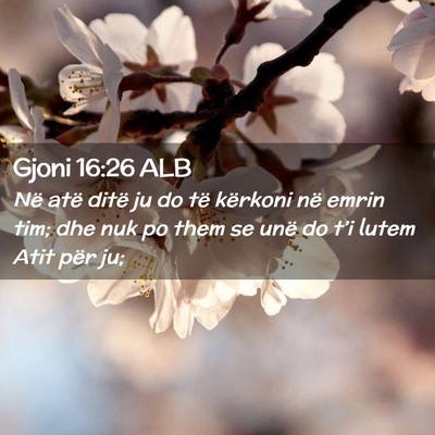 Picture 02 - Gjoni 16:26 ALB - Në atë ditë ju do të kërkoni në emrin tim; - Bible Verse Picture