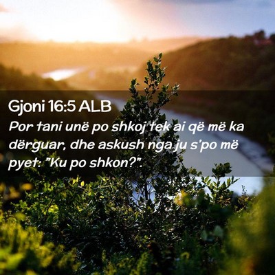 Picture 02 - Gjoni 16:5 ALB - Por tani unë po shkoj tek ai që më ka - Bible Verse Picture