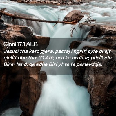 Picture 02 - Gjoni 17:1 ALB - Jezusi tha këto gjëra, pastaj i ngriti sytë - Bible Verse Picture