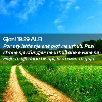 Picture 02 - Gjoni 19:29 ALB - Por aty ishte një enë plot me uthull. Pasi - Bible Verse Picture