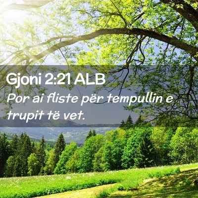 Picture 02 - Gjoni 2:21 ALB - Por ai fliste për tempullin e trupit të - Bible Verse Picture