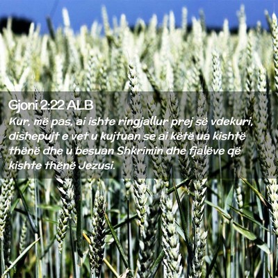 Picture 02 - Gjoni 2:22 ALB - Kur, më pas, ai ishte ringjallur prej së - Bible Verse Picture