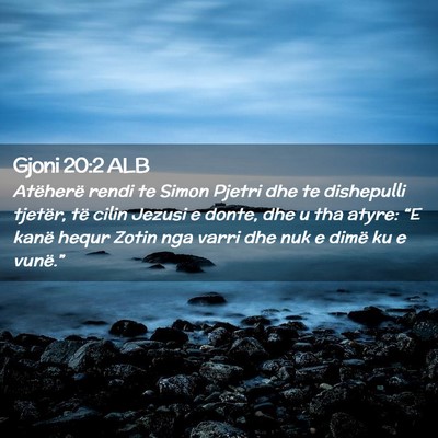 Picture 02 - Gjoni 20:2 ALB - Atëherë rendi te Simon Pjetri dhe te dishepulli - Bible Verse Picture