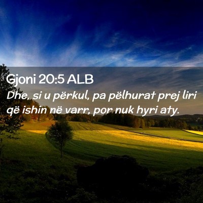 Picture 02 - Gjoni 20:5 ALB - Dhe, si u përkul, pa pëlhurat prej liri që - Bible Verse Picture