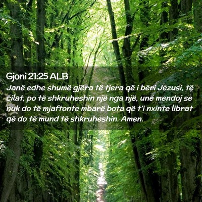 Picture 02 - Gjoni 21:25 ALB - Janë edhe shumë gjëra të tjera që i bëri - Bible Verse Picture
